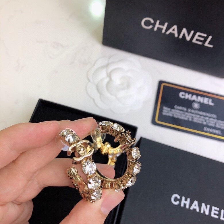 CHANEL Crystal Earrings