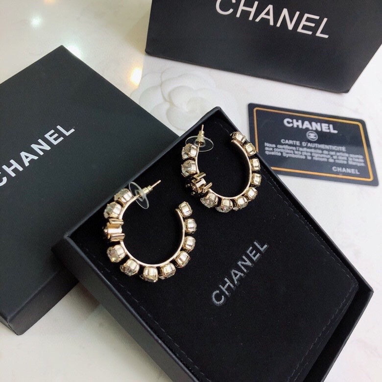 CHANEL Crystal Earrings