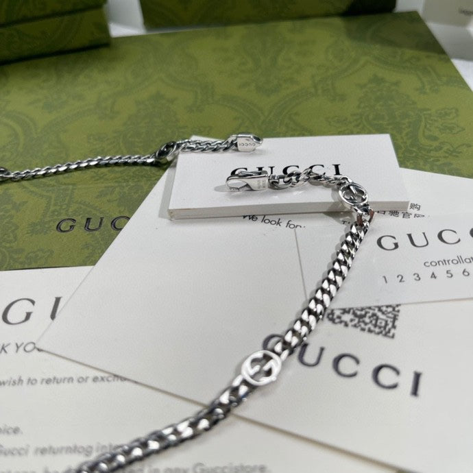 GUCCI Enamel Interlocking-G Wide Necklace