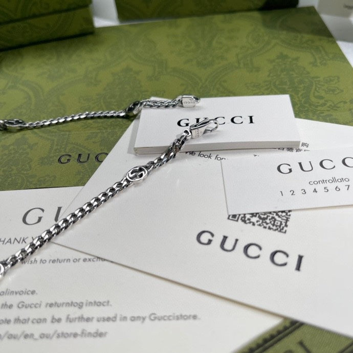 GUCCI Enamel Interlocking-G Wide Necklace