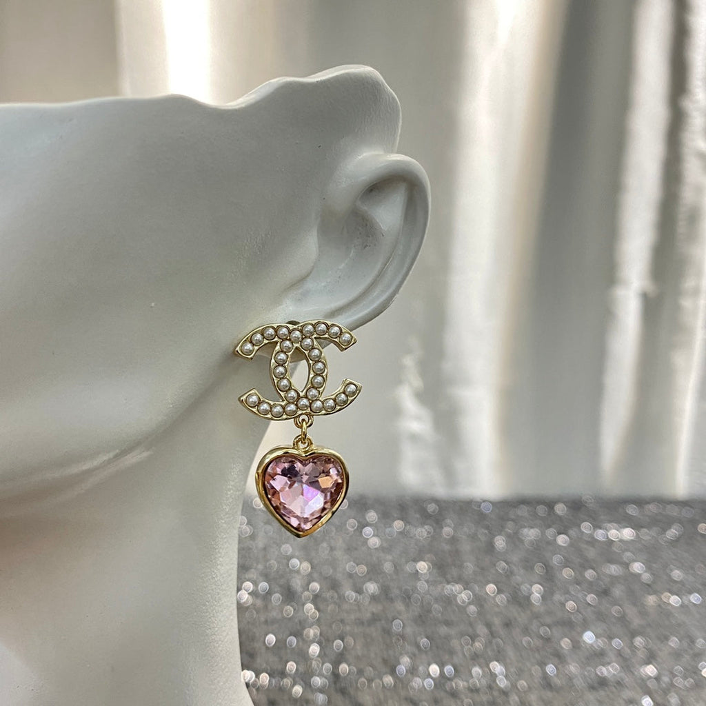 CHANEL Crystal Double-C Pendant Necklace