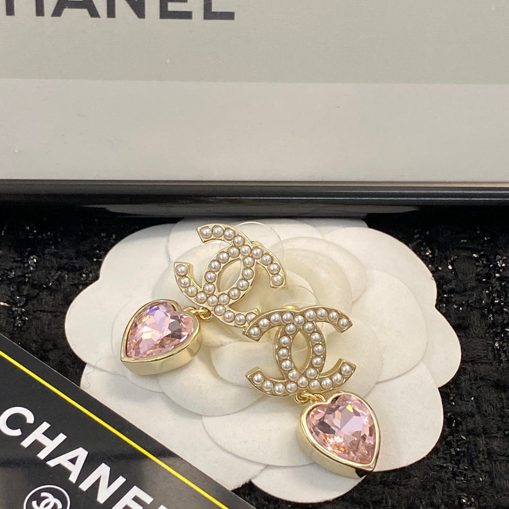 CHANEL Crystal Double-C Pendant Necklace