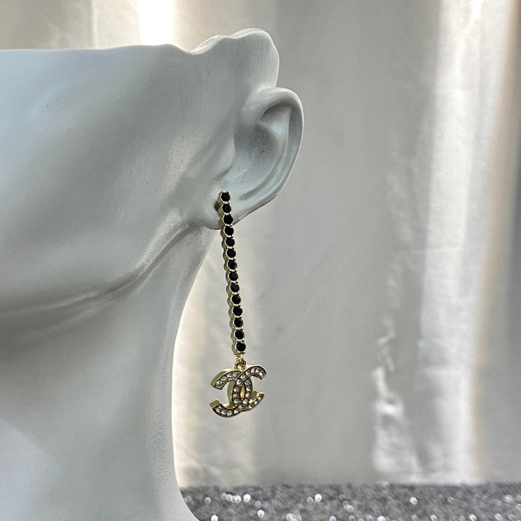 CHANEL Crystal Double-C Pendant Necklace