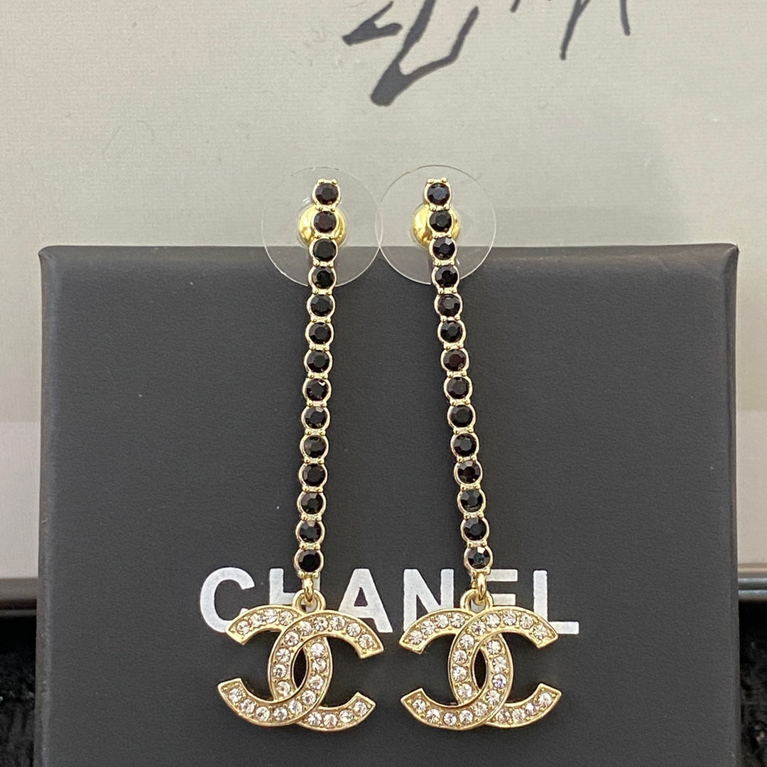 CHANEL Crystal Double-C Pendant Necklace