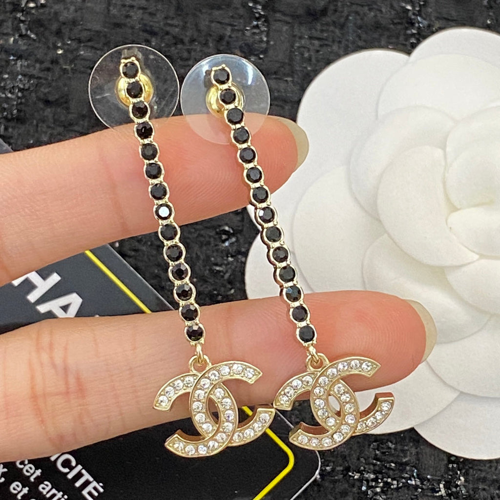 CHANEL Crystal Double-C Pendant Necklace