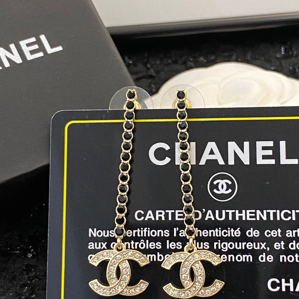 CHANEL Crystal Double-C Pendant Necklace