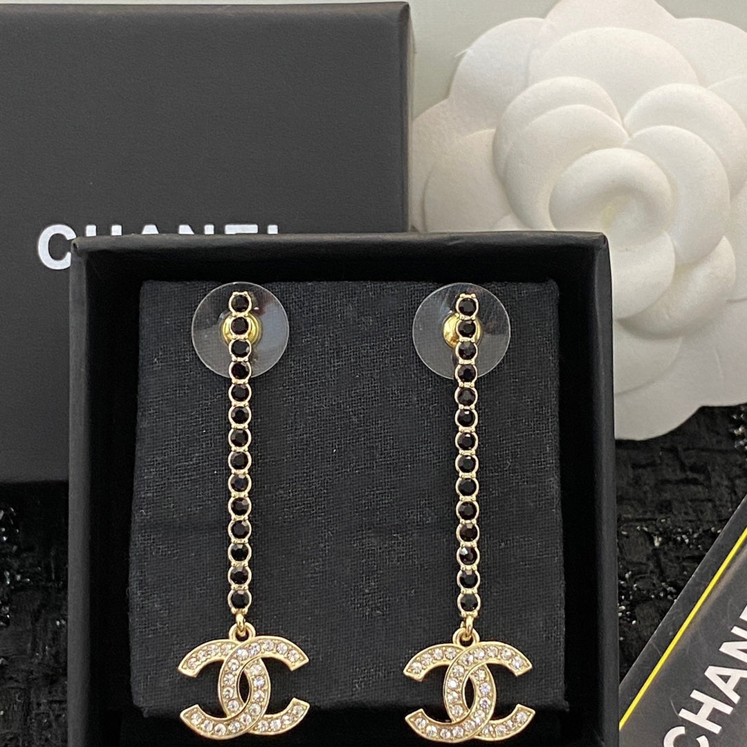 CHANEL Crystal Double-C Pendant Necklace