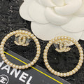 CHANEL Pearl Crystal Double-C Earrings