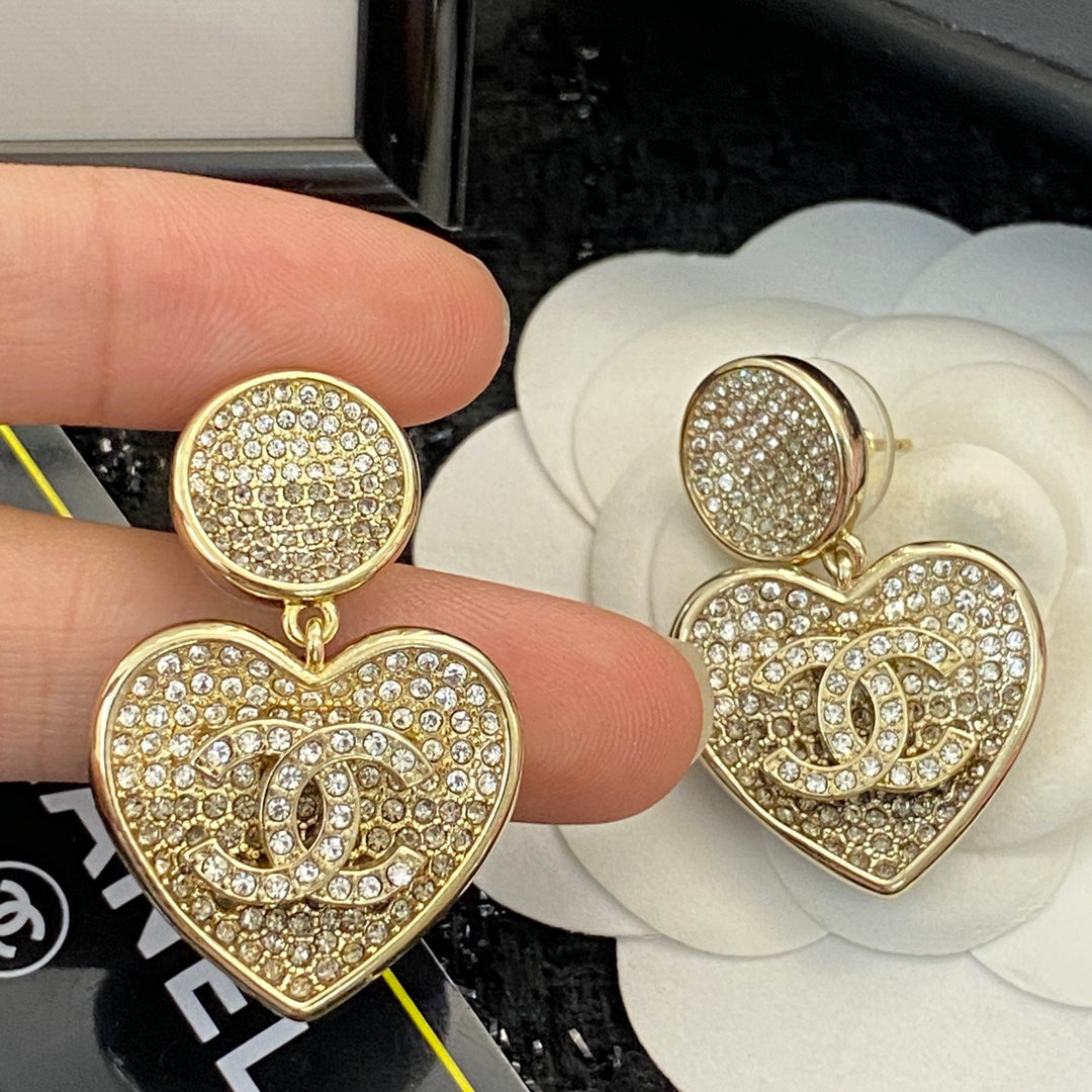 CHANEL Crystal Double-C Earrings