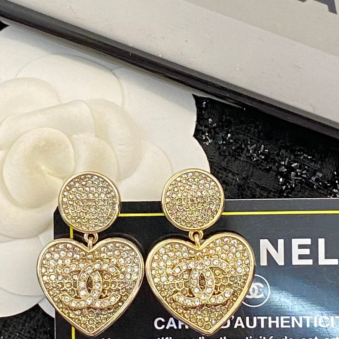 CHANEL Crystal Double-C Earrings