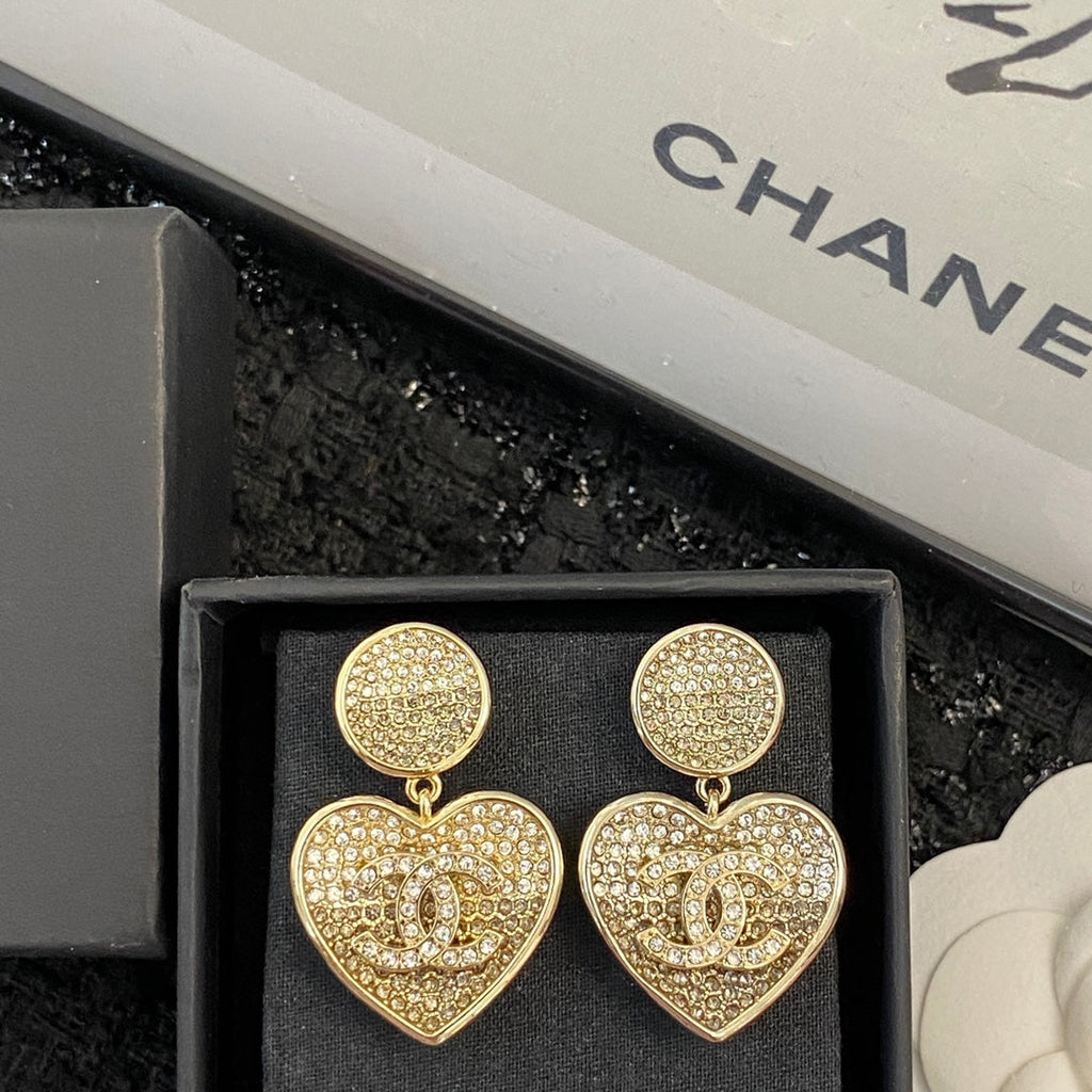 CHANEL Crystal Double-C Earrings