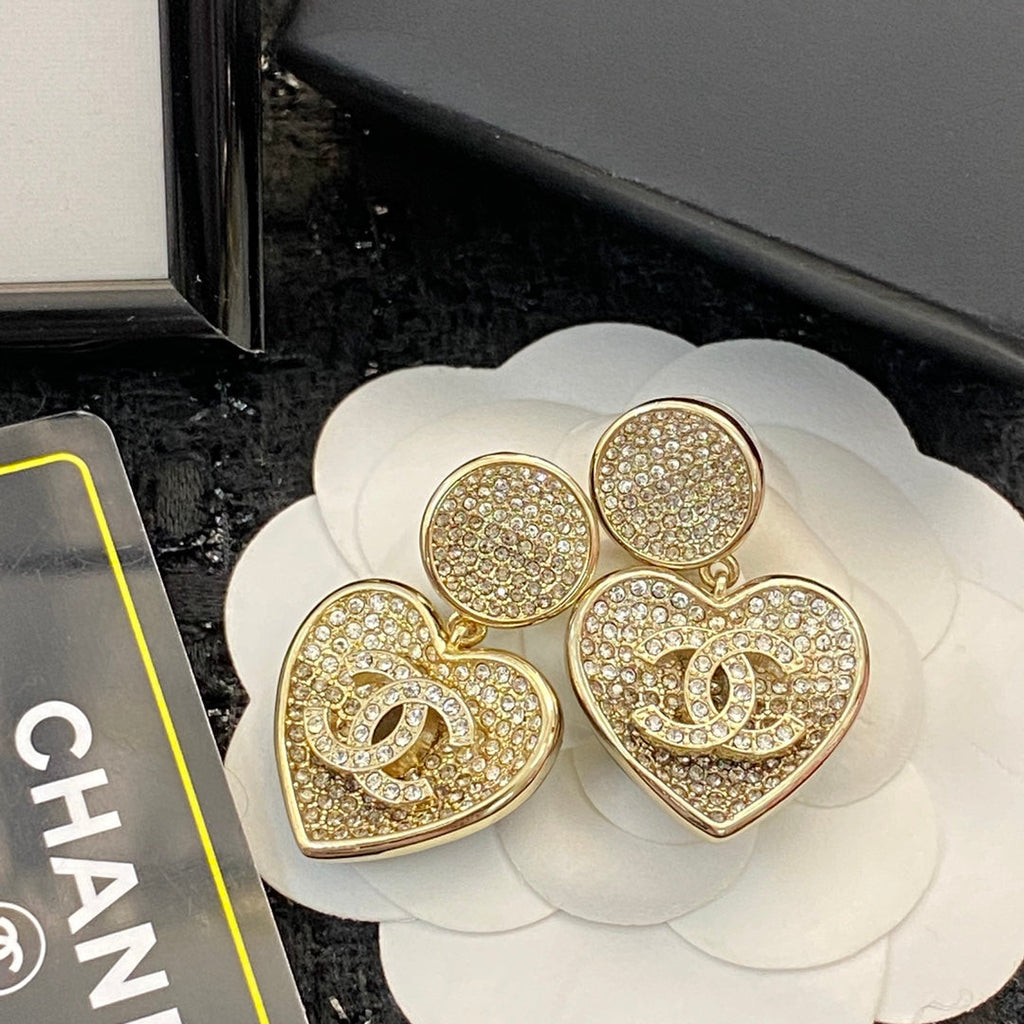 CHANEL Crystal Double-C Earrings