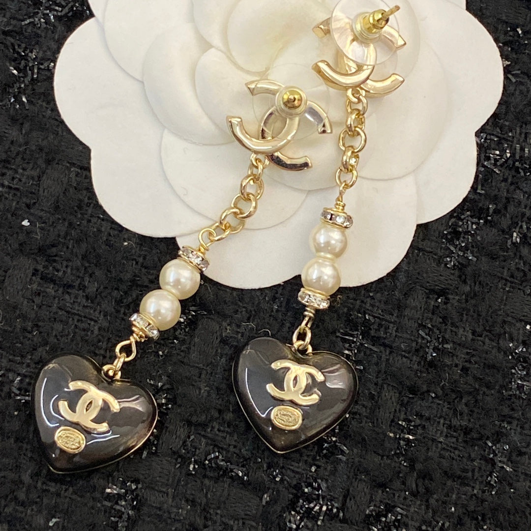 CHANEL Pearl Crystal Double-C Pendant Necklace