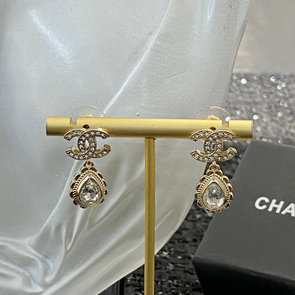 CHANEL Crystal Double-C Earrings