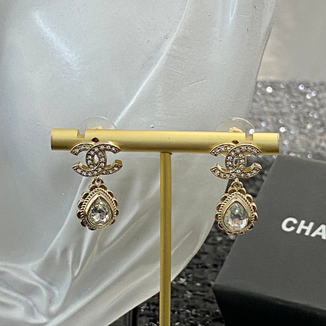CHANEL Crystal Double-C Earrings