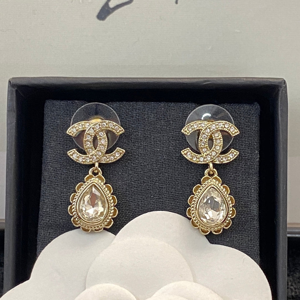 CHANEL Crystal Double-C Earrings