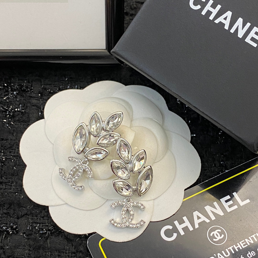 CHANEL Crystal Earrings