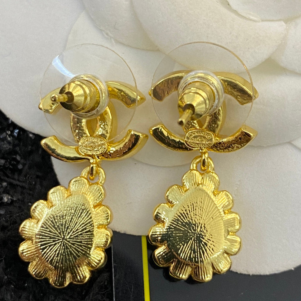 CHANEL Crystal Double-C Earrings