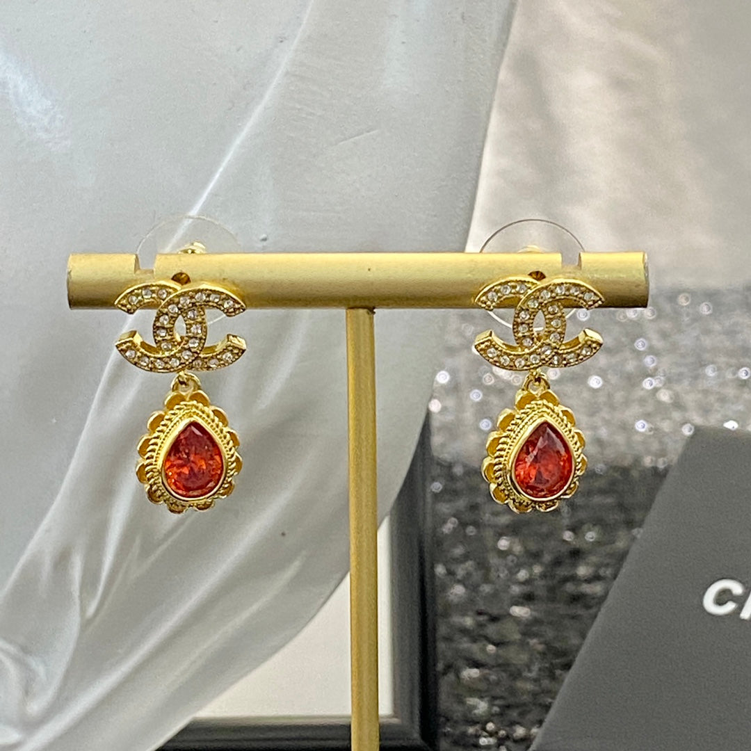 CHANEL Crystal Double-C Earrings