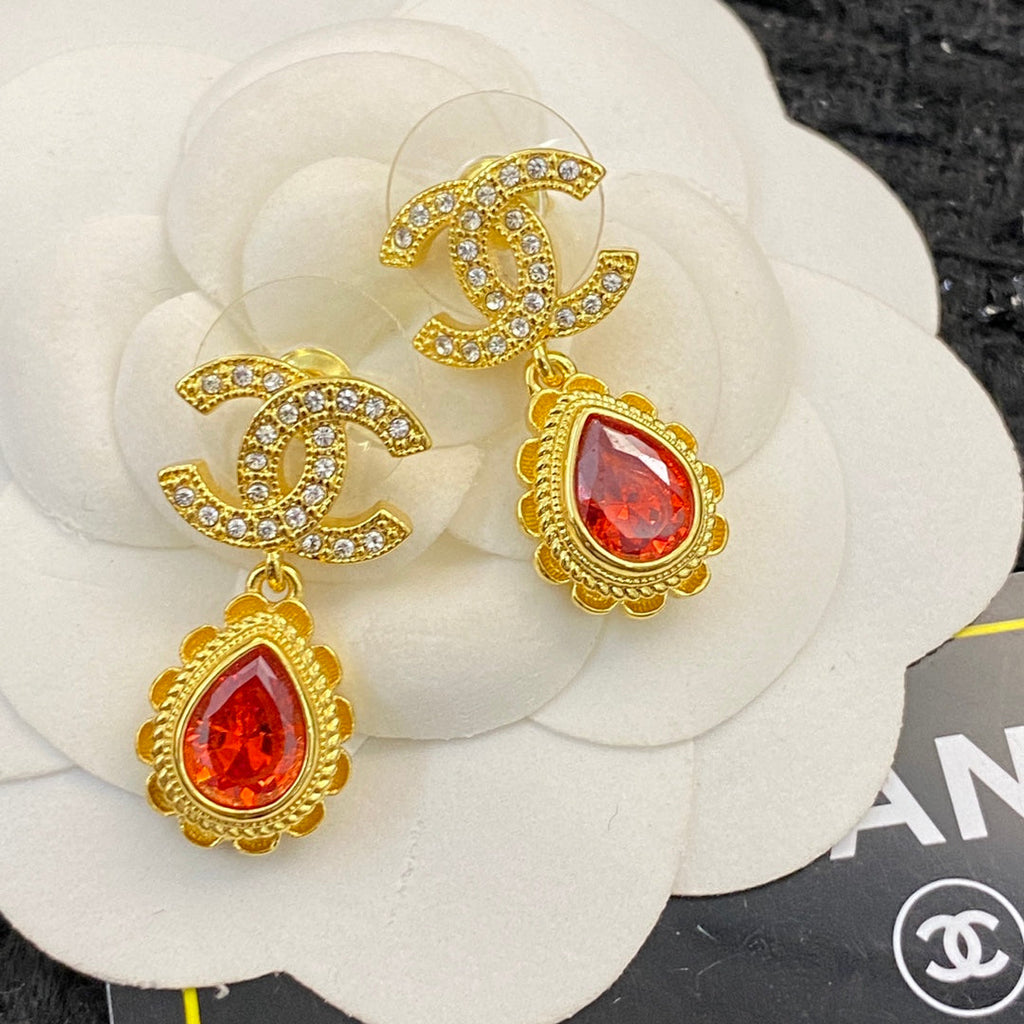 CHANEL Crystal Double-C Earrings