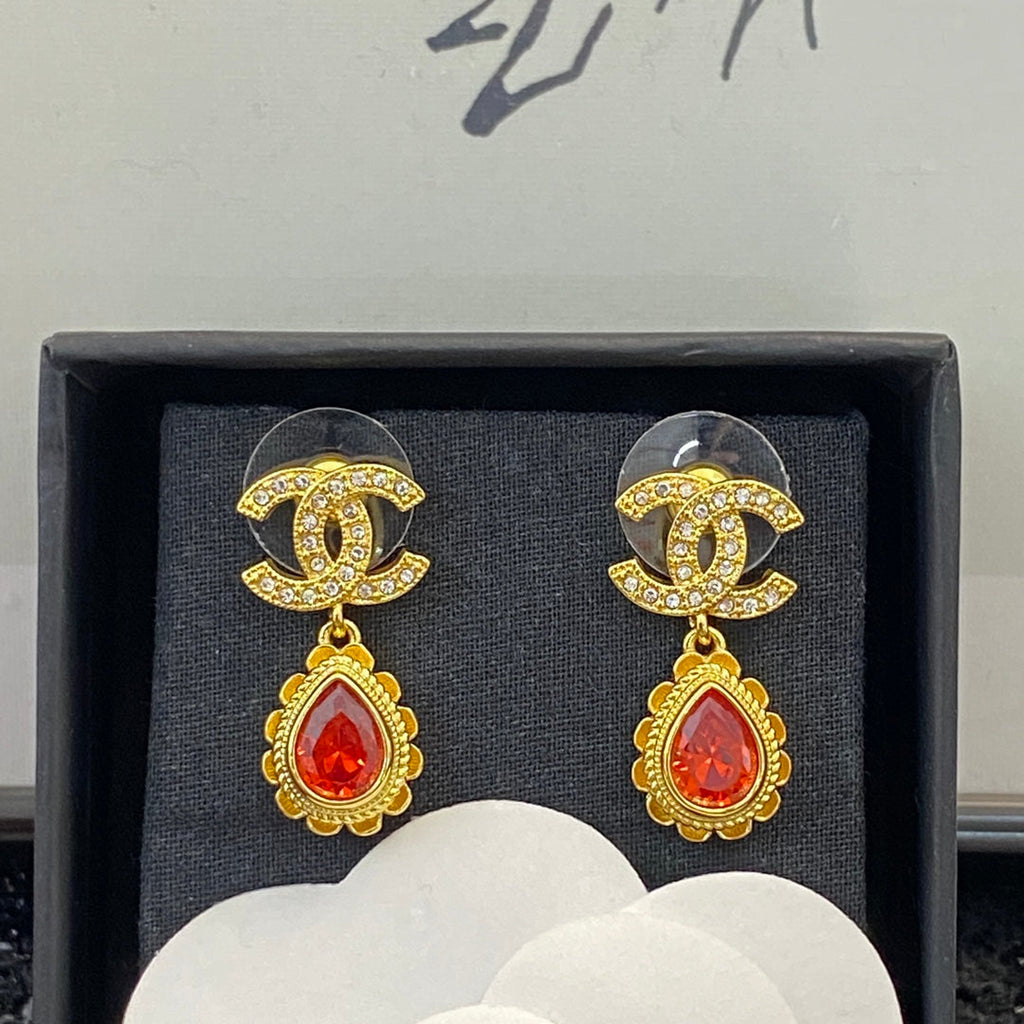CHANEL Crystal Double-C Earrings