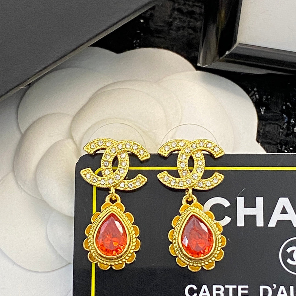 CHANEL Crystal Double-C Earrings