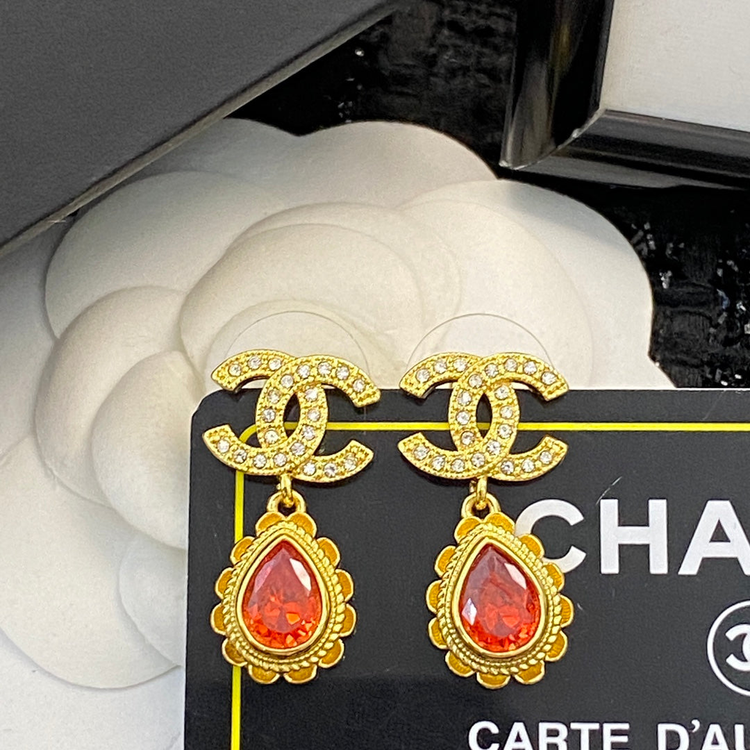 CHANEL Crystal Double-C Earrings