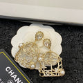 CHANEL Pearl Crystal Vintage Earrings