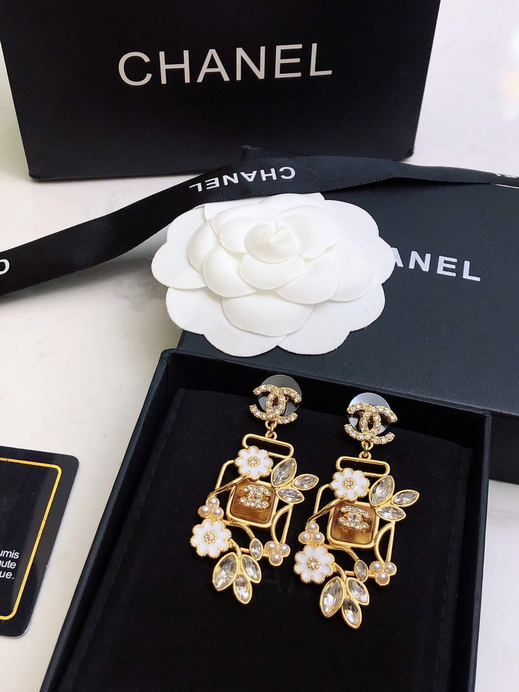CHANEL Double-C Camellia Earrings