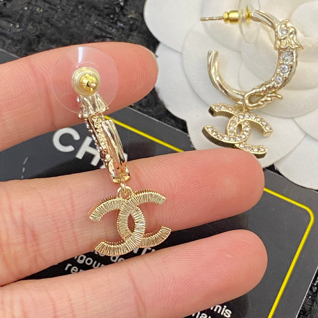 CHANEL P65 Crystal Double-C Earrings