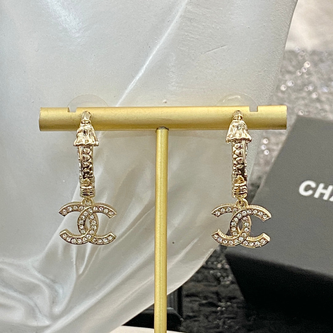 CHANEL P65 Crystal Double-C Earrings