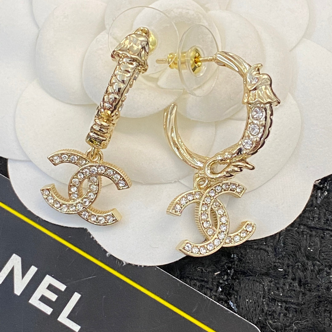 CHANEL P65 Crystal Double-C Earrings
