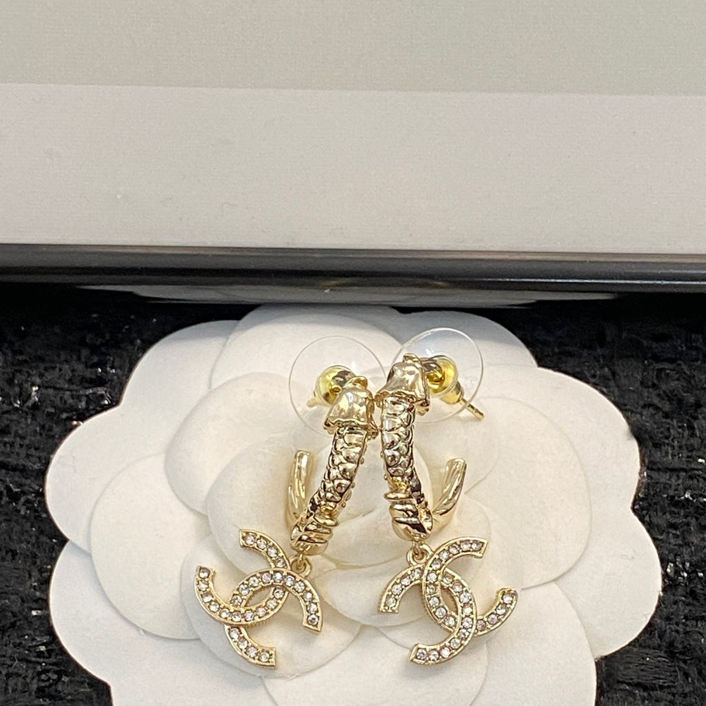 CHANEL P65 Crystal Double-C Earrings