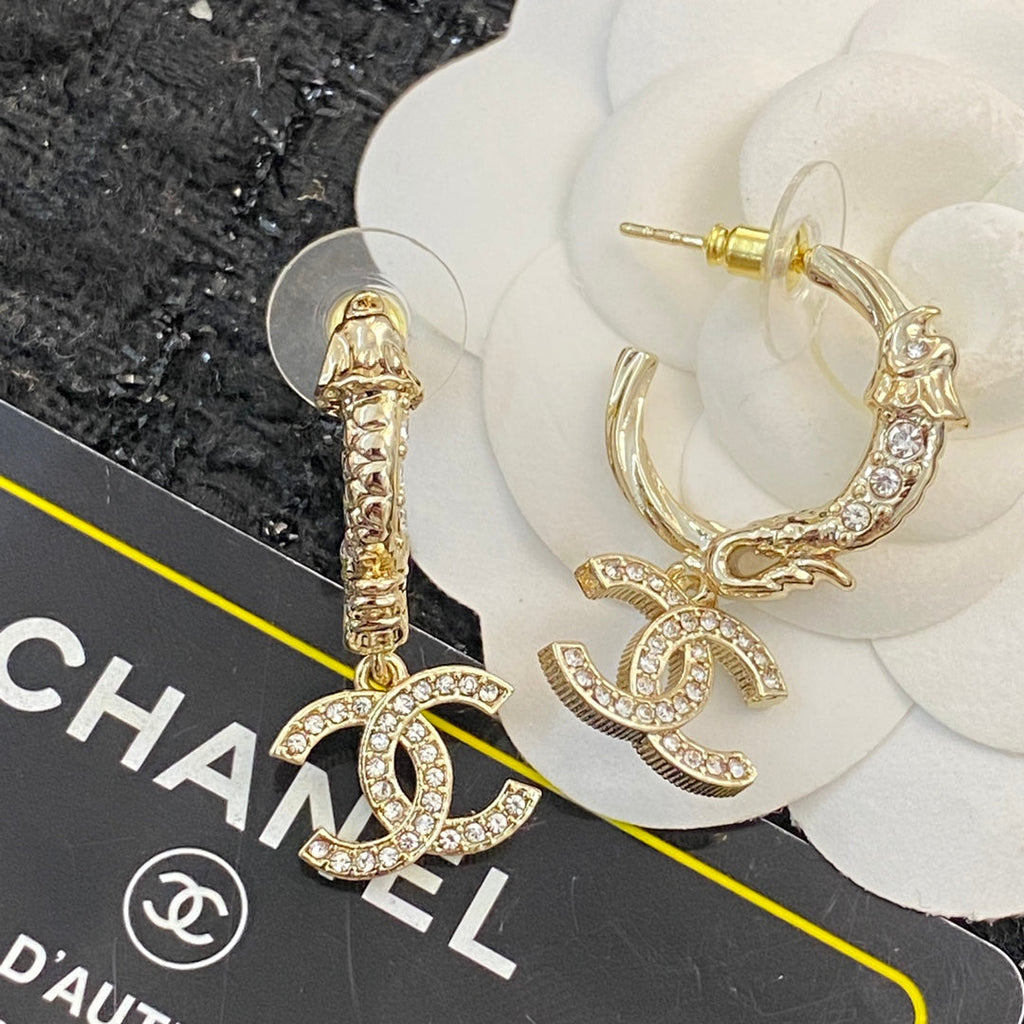 CHANEL P65 Crystal Double-C Earrings