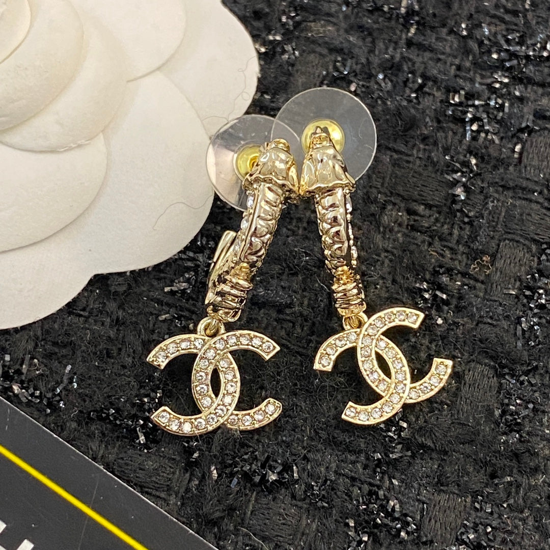 CHANEL P65 Crystal Double-C Earrings