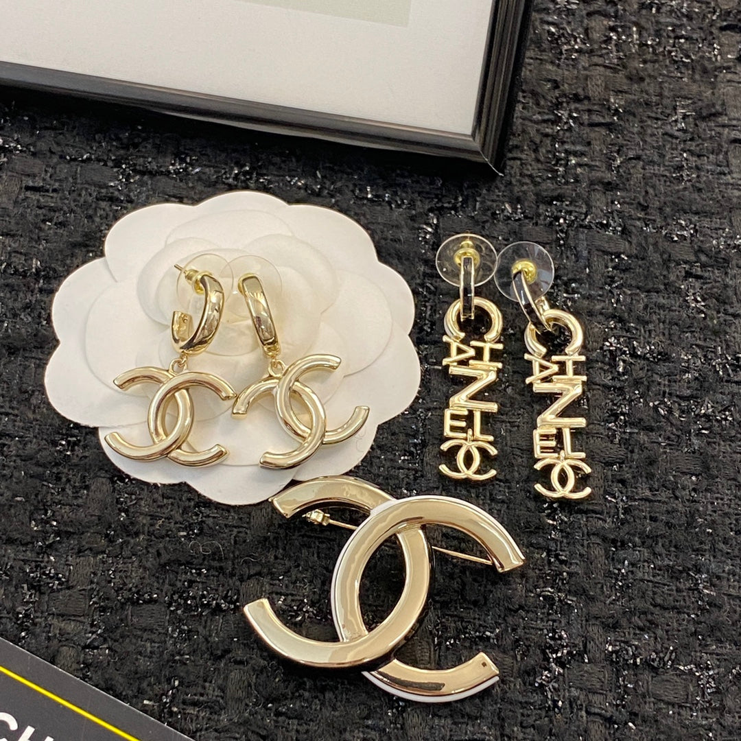 CHANEL Enamel Earrings