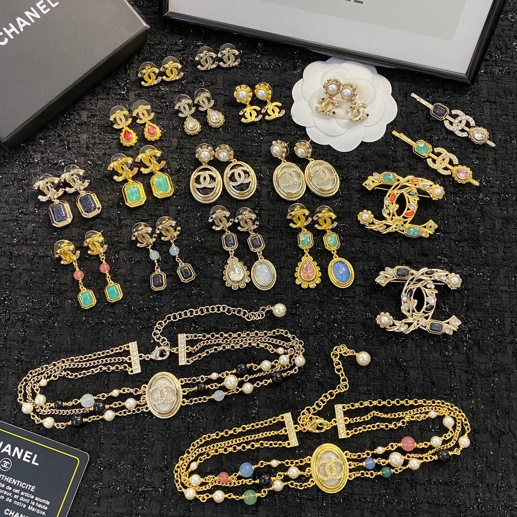 CHANEL Crystal Double-C Earrings