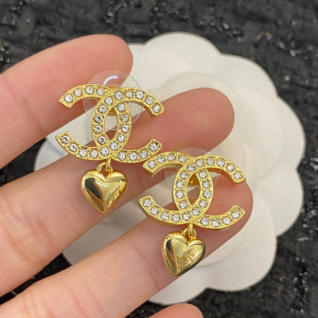 CHANEL Crystal Double-C Earrings