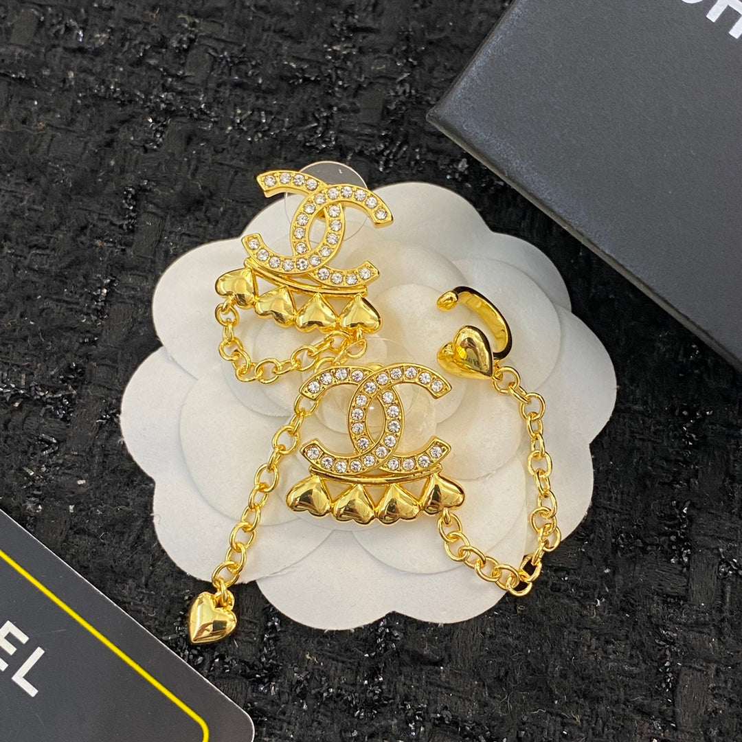 CHANEL Crystal Double-C Earrings