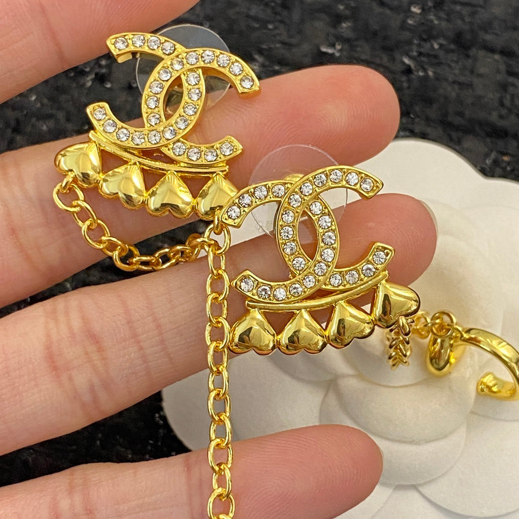 CHANEL Crystal Double-C Earrings