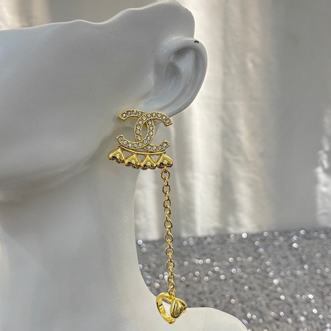 CHANEL Crystal Double-C Earrings