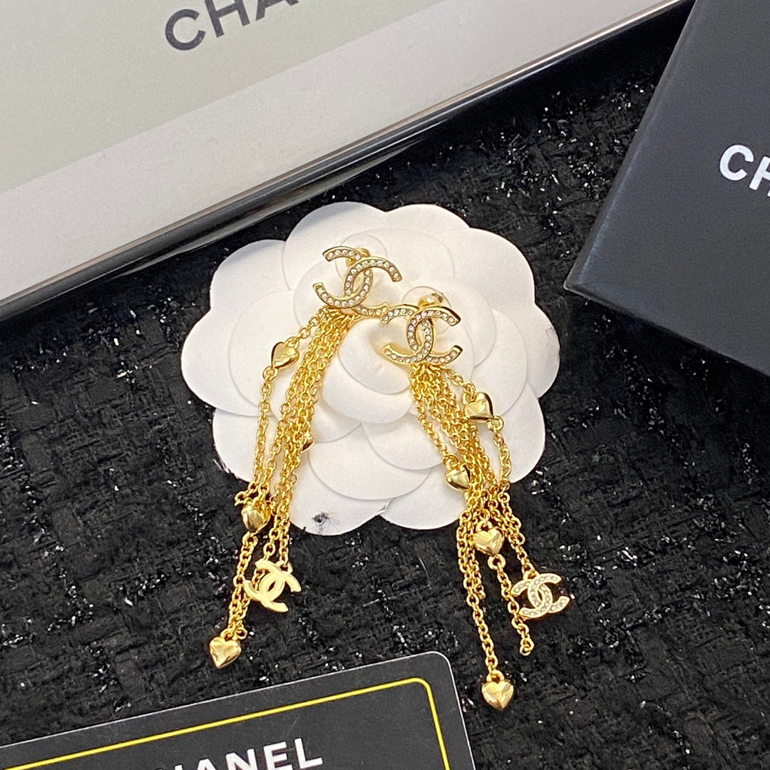 CHANEL P85 Double-C Tassel Earrings