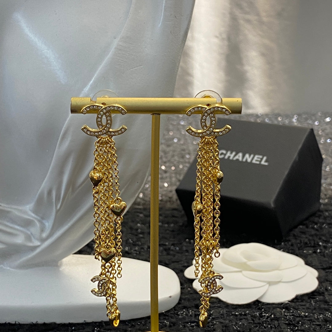 CHANEL P85 Double-C Tassel Earrings