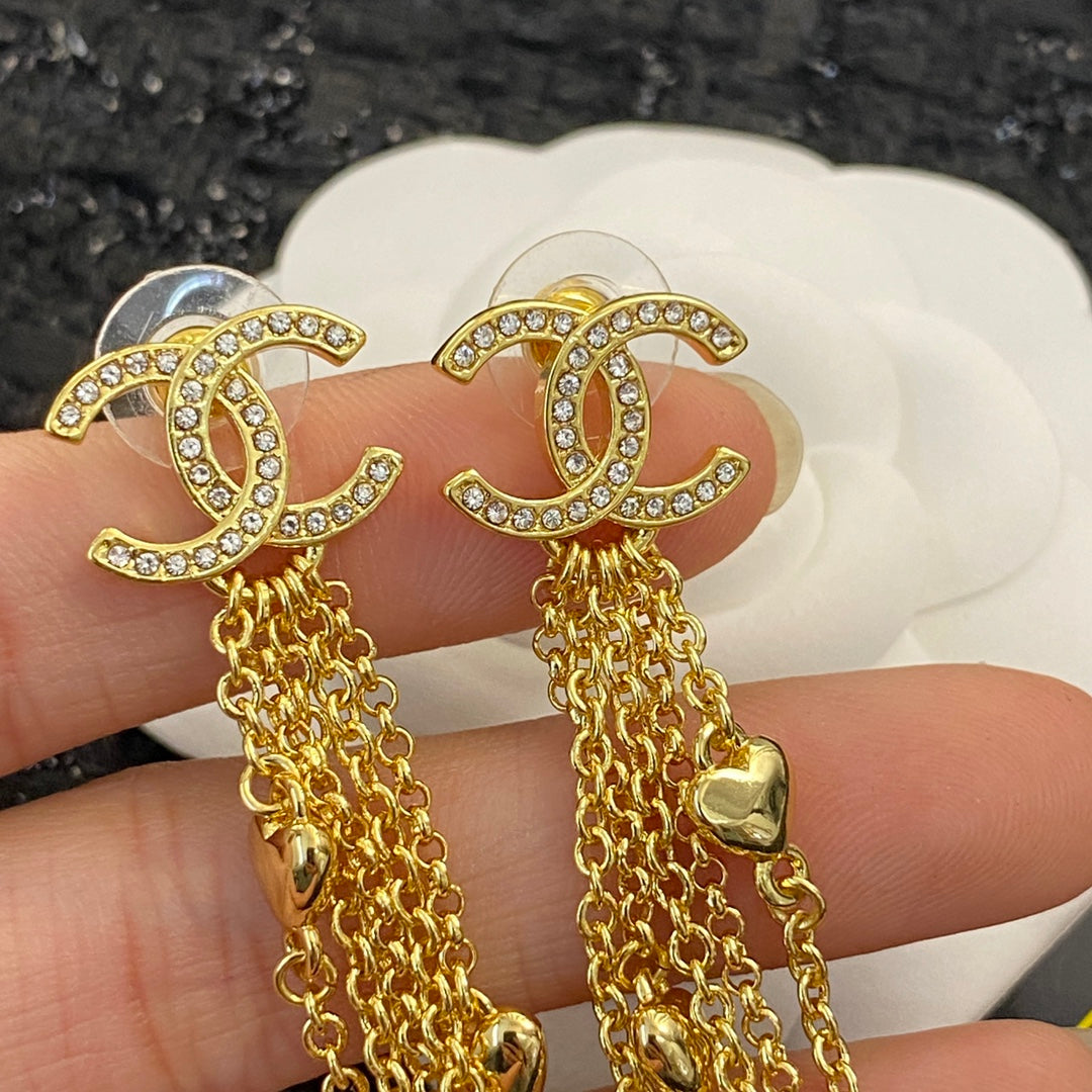 CHANEL P85 Double-C Tassel Earrings