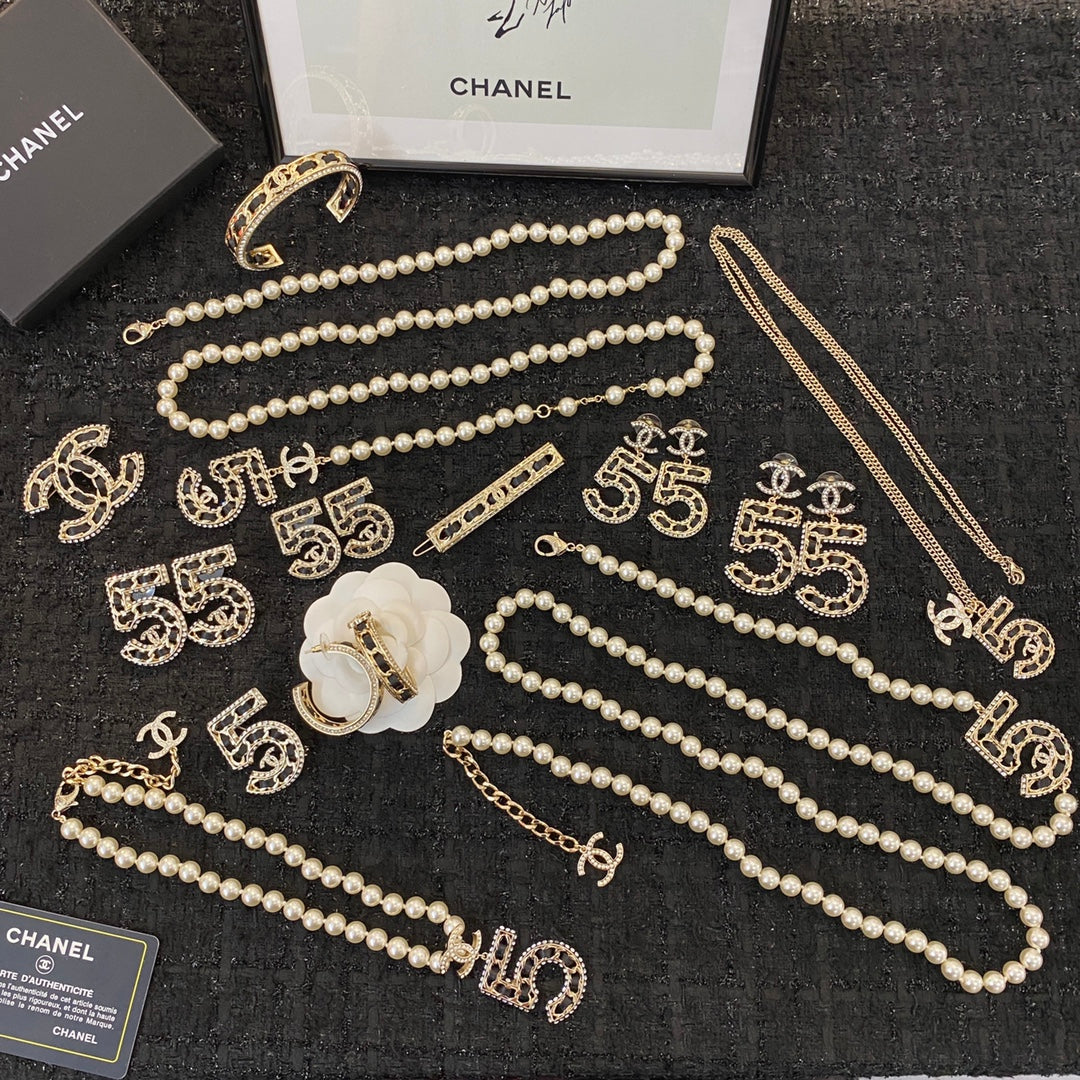 CHANEL Crystal Layered Long Necklace