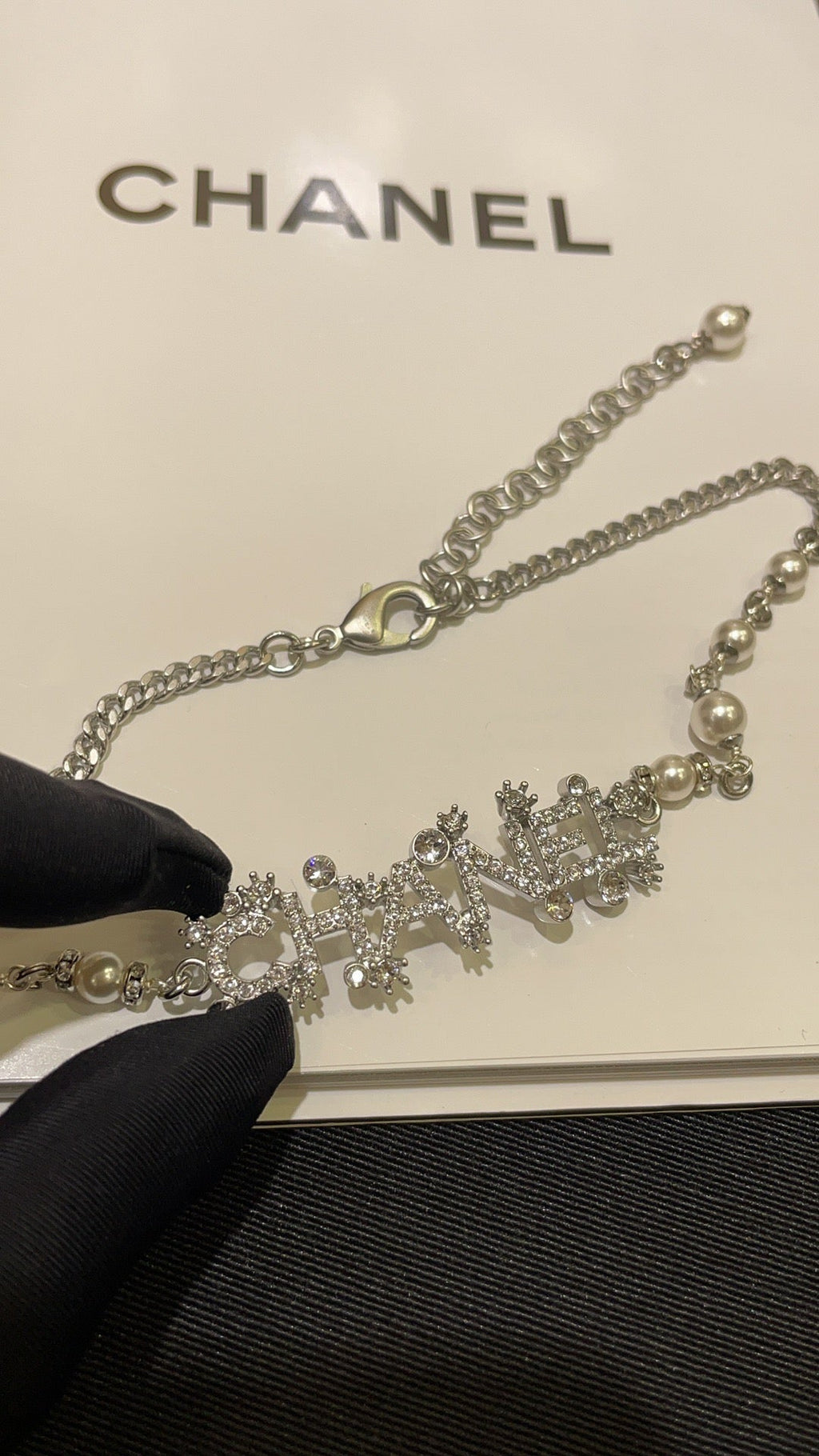 CHANEL Pearl Crystal Necklace