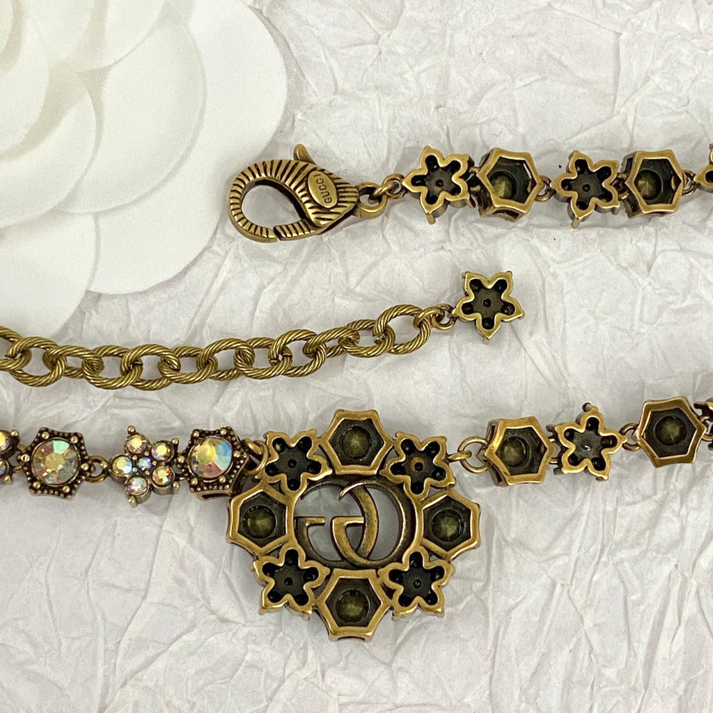 GUCCI CN011 Crystal Vintage Necklace
