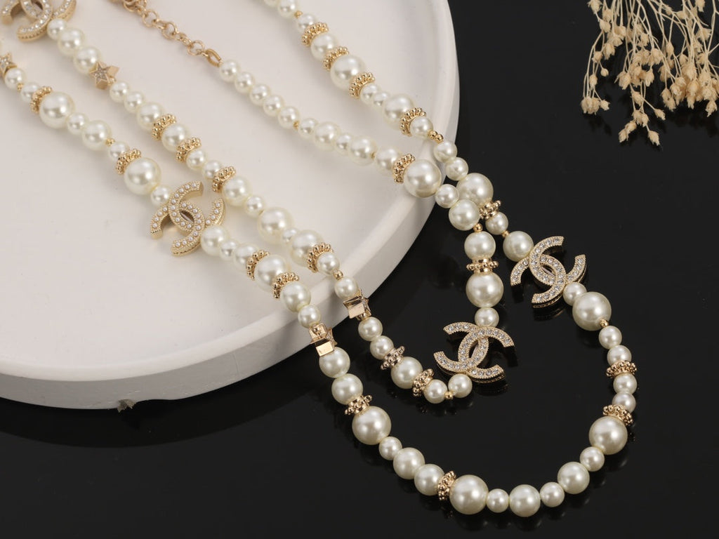 CHANEL Pearl Double-C Long Necklace