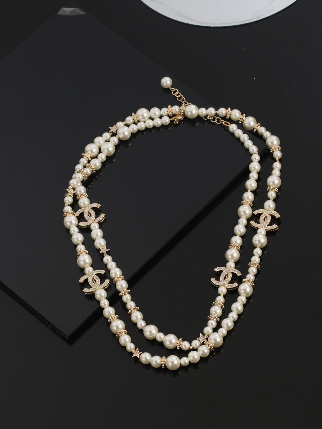 CHANEL Pearl Double-C Long Necklace
