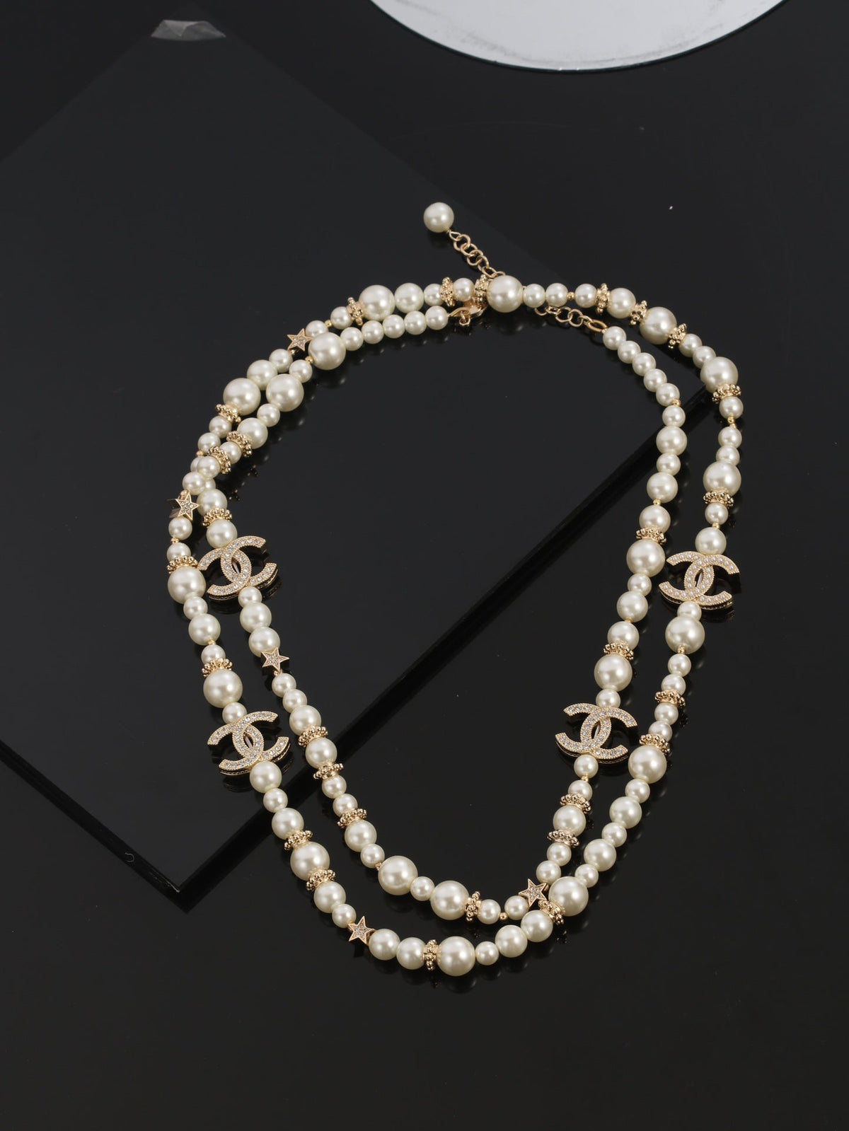 CHANEL Pearl Double-C Long Necklace